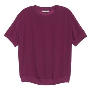 Vince Silk Rib Trim Blouse size L